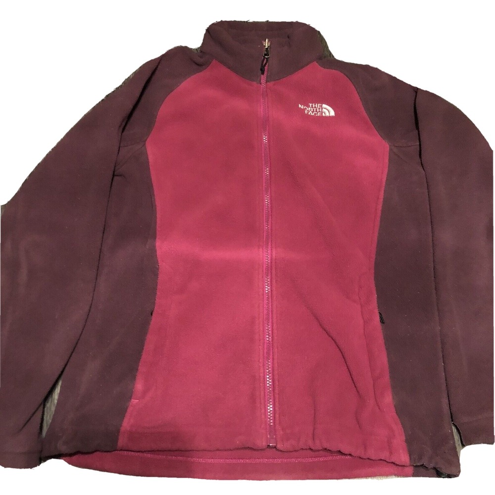The North Face Jacket Women M Purple Full Zip Fleece Coat Outdoors Hiking Ladies